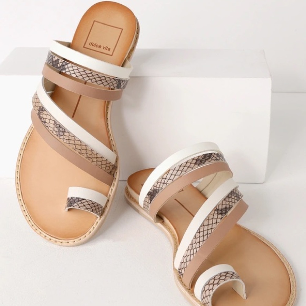 Dolce Vita Nelly Sandals in White Multi Leather